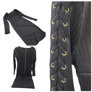 Jennifer Lopez Midnight Romance‎ Lace Up Sleeve Dress Sz 4